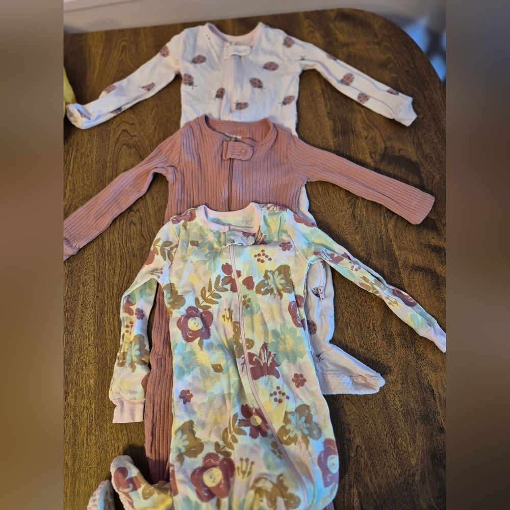 Floral and Striped Kids Pajamas Set